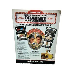 1987 Dragnet The Movie Aykroyd Tom Hanks Original Print Ad Vintage
